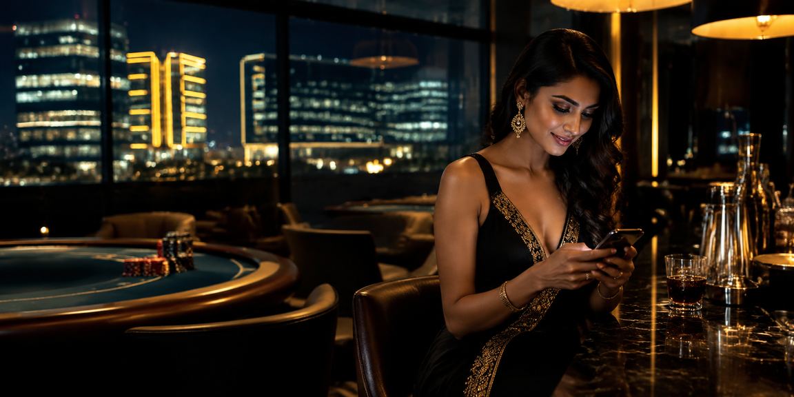Indian player enjoying mobile casino on a smartphone