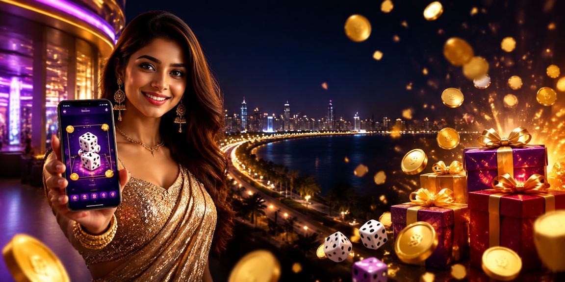 Mumbai Marine Drive with dice game and Indian model